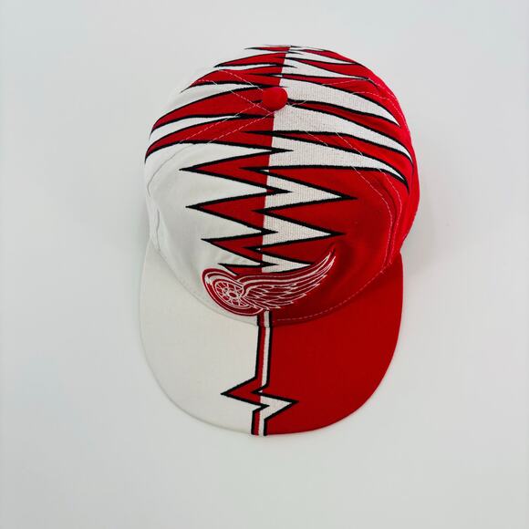 VINTAGE DETROIT RED WINGS STARTER SHOCKEWAVE SNAPBACK HAT - Picture 4 of 7